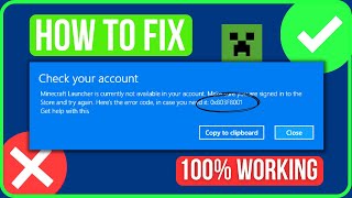 FIX MINECRAFT ERROR CODE 0X803F8001  Minecraft Launcher Is Currently Not Available In Your Account [upl. by Vanderhoek319]