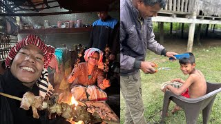 Last day in Khamti Ghat deori village 😇  beta ka haircut🫢🫢 [upl. by Berky]