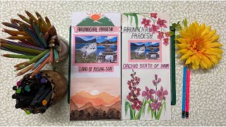 How to make school travel brochure project  tow theme design for Arunachal Pradesh [upl. by Etnwahs]