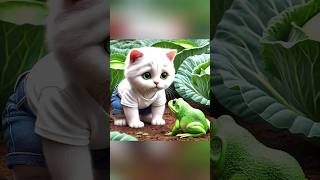 Farmer Kitten Turned Into A Frog Planting Vegetable shorts kitten catstory [upl. by Enaht]