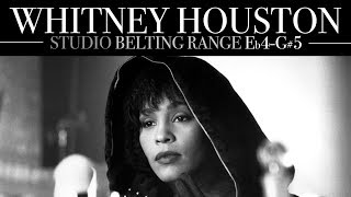 Whitney Houstons Belting Range in 1 Minute Studio Eb4G5 [upl. by Ominorej]