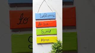 How to make easy welcome board using cardboard  ytshorts  shorts diy welcome board craft art [upl. by Montague]