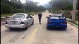 Turbo Sentra SeR Spec V vs Built Turbo WRX [upl. by Berne]