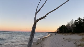 Lake Huron November Beach Walking 4K [upl. by Einnaf168]