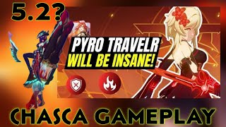 NEW LEAKS  PYRO TRAVELER IS STRONGER THAN EVER  CHASCA GAMEPLAY  Genshin Impact [upl. by Llerref293]