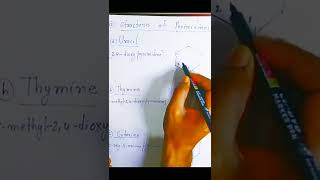 uracil thymine and cytosine structure SHORTS [upl. by Sevart]