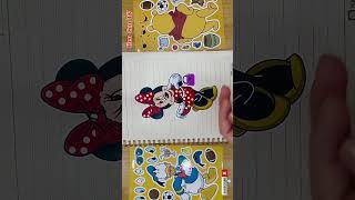 Decorate sticker book with minie best diy disney mickeymouse miniemouse mickey papercraft [upl. by Toiboid700]