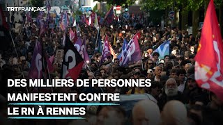 Des milliers de personnes manifestent contre le RN à Rennes [upl. by Eichman]