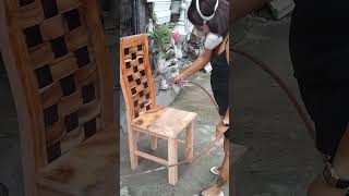 Sanding sealer first coating tips spraying mahogany wood chairs short shorts [upl. by Tohcnarf233]