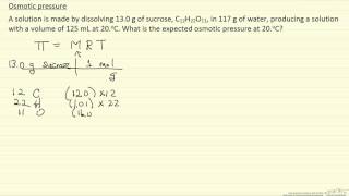 Osmotic Pressure Example [upl. by Yessak597]