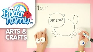 Badanamu Arts amp Crafts EP9 Lets Draw Fat Cat Mat l Nursery Rhymes amp Kids Songs [upl. by Ecadnac]