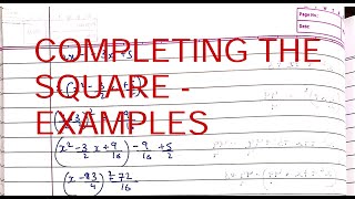 completing the square  examples [upl. by Towland]