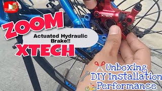 Zoom Xtech HB100 Cable Actuated Hydraulic Brake Unbox  Review  Installation  Performance [upl. by Adnilym]