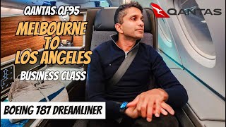 QANTAS Boeing 7879 Dreamliner Business Class Review  Melbourne to Los Angeles LAX  QF95 [upl. by Atisusej]