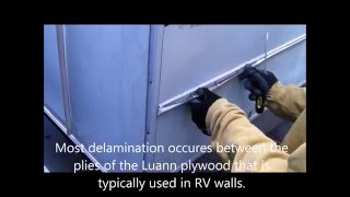 Repairing a delaminated RV wall and bubbled Fiberglass [upl. by Icnan346]