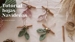 Tutorial hojas navideñas en macramé [upl. by Vern]