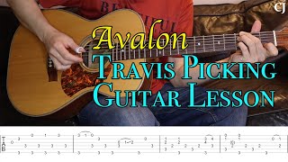 Avalon  Chet AtkinsTommy Emmanuel With Tab  Watch amp Learn Travis Picking Guitar Lesson [upl. by Kris]