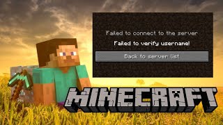 How To Fix Failed To Verify Username Minecraft Aternos [upl. by Mullac]