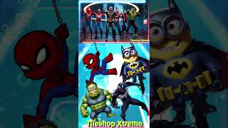 Spiderman🆚 Minions Batman🆚 Minion Hul 🆚 Spiderman Venom Transform to Monster coffindance tileshop [upl. by Yarrum]