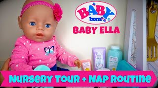 Baby Born Ellas Nap Routine amp Nursery Tour Unboxing Perfectly Cute Baby Doll Set From Target [upl. by Timmi]