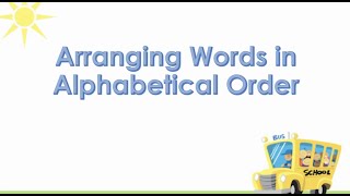 Arranging Words in Alphabetical Order [upl. by Ahsinar]