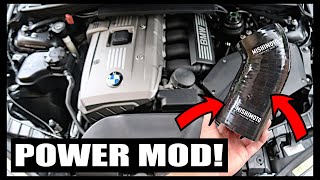 BMW N52 Mishimoto Intake Pipe Install POWER MOD [upl. by Naus]