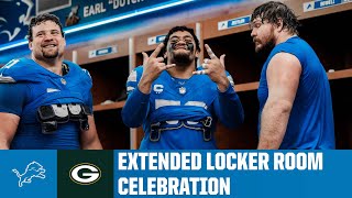 Extended cut 🎬 Lions vs Packers postgame locker room celebration [upl. by Bully]