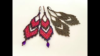 Party Wear Beaded Earrings  How to make Beaded Earrings  Huichol beaded Earrings [upl. by Munro562]