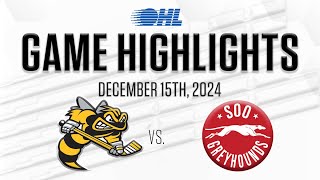 OHL Highlights Sarnia Sting  Sault Ste Marie Greyhounds Dec 15 2024 [upl. by Wesa429]