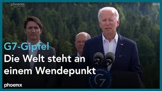 Auftaktstatements beim G7 Gipfel in Elmau Biden von der Leyen Trudeau Scholz [upl. by Yenhpad846]