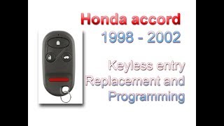 Honda replacement keyless entry remote programming [upl. by Savil]