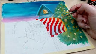 There is a prasent fo youacrylic painting asmr painting 85 [upl. by Leruj]