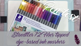 Staedtler 72 Double Ended Fiber Tip Markers  Bullet Journal Pen Test and Swatches [upl. by Eidnyl]