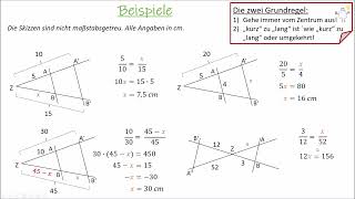 Strahlensätze Vierstreckensätze Herleitung und Beispiele [upl. by Lafleur]