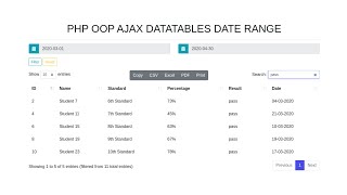 PHP Ajax Datatables Date Range Picker [upl. by Arela386]