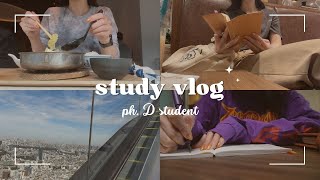 study vlog  文系大学院生の一週間  早起きはじめました  早起きのコツやメリット  渋谷スカイ [upl. by Ddot]