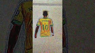 Neymar Jr drawing with pencil colour art pencildrawing neymar football shorts trending song [upl. by Larena609]