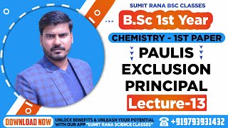 Lt13 Pauli Exclusion Principle  BSc1st Year1st Paper  AK Rana Sir [upl. by Leler]