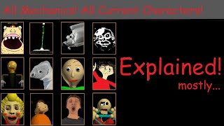 Baldis Basics All Characters Mechanics Explained  Remastered amp Plus [upl. by Adaj984]