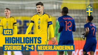 Highlights U21  Sverige – Nederländerna 24  EMkvalförlust i Borås [upl. by Ativoj]