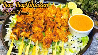 Spicy Peri Peri Chicken Skewers with Homemade Peri Peri Sauce Recipe [upl. by Dorcy]