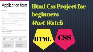 Job Application Form  HTML CSS Practice Project for Beginners  2024 [upl. by Uba375]