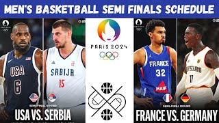 2024 Summer Olympic Games Mens Basketball SemiFinals Schedule  Olympic Basketball Tournament [upl. by Eislel424]