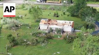 Tennessee tornado Drone video shows destruction [upl. by Schatz]