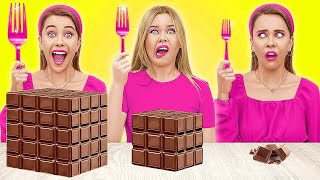 BIG vs MEDIUM vs SMALL FOOD CHALLENGE  Eating Giant Sweets Extreme Challenge by 123 GO FOOD [upl. by Cantone186]