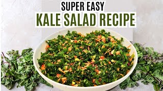 HOW TO MAKE A HEALTHY KALE SALAD  SIMPLE TASTY SALAD [upl. by Ozmo]