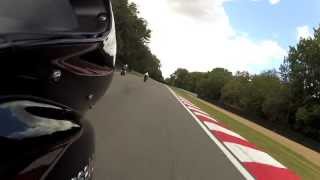 Kawasaki ZZR1400 ZX14 vs 2012 Honda Fireblade  Brands Hatch GP [upl. by Treboh]