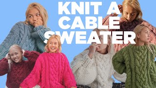 How to knit a cable sweater  Williamsburg sweater walkthrough [upl. by Leavitt118]