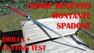 Regenyei sharp MontanteSpadoneZweihänder drill and cutting [upl. by Eenahs]