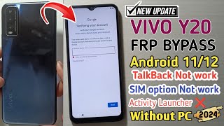 Vivo Y20 Frp Bypass 2024 Android 1112  Vivo Y2027 Frp Bypass  Y20 Reset Google Account Without PC [upl. by Stacy476]